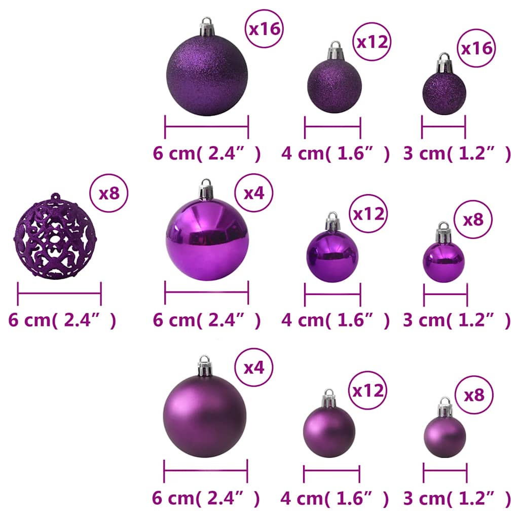 Set Palline di Natale 100 pz Viola