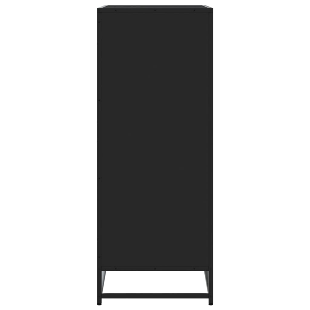 Scarpiera Nera 75x38x97,5 cm in Truciolato e Metallo