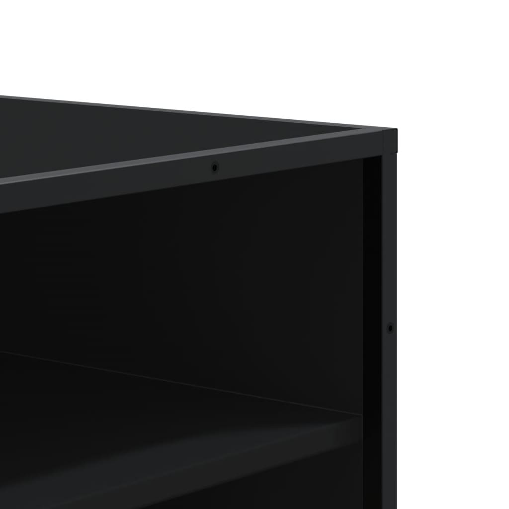 Scarpiera Nera 75x38x97,5 cm in Truciolato e Metallo