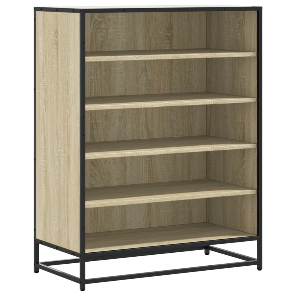 Scarpiera Rovere Sonoma 75x38x97,5 cm Legno Multistrato Metallo
