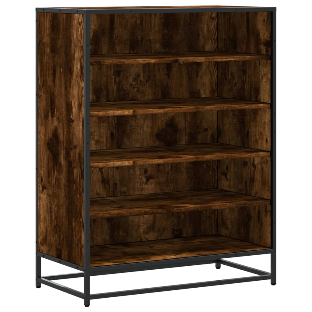 Scarpiera Rovere Fumo 75x38x97,5 cm Legno Multistrato Metallo