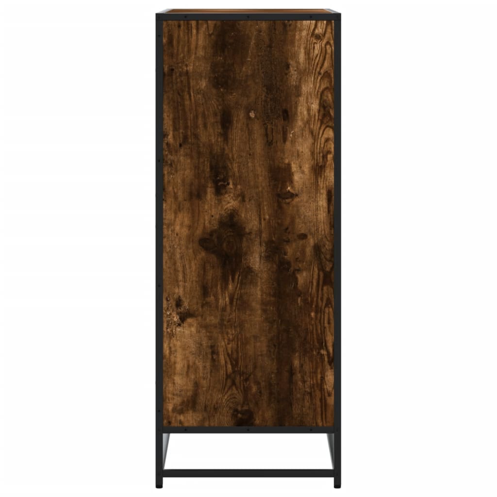 Scarpiera Rovere Fumo 75x38x97,5 cm Legno Multistrato Metallo