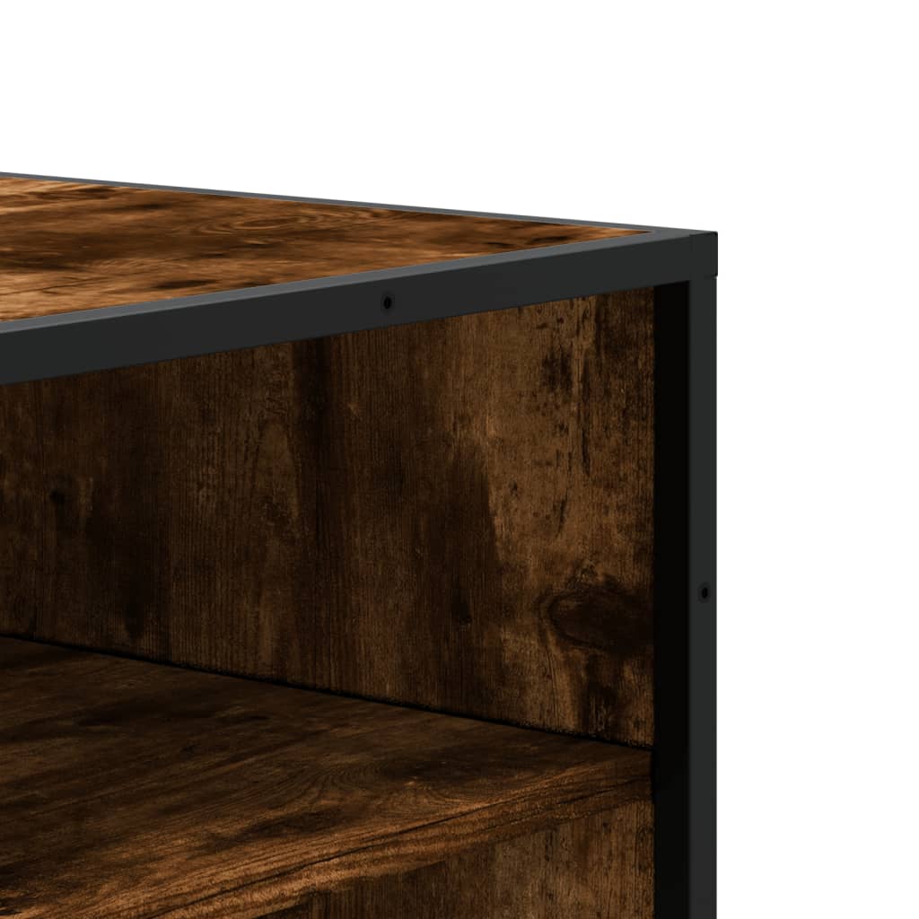 Scarpiera Rovere Fumo 75x38x97,5 cm Legno Multistrato Metallo