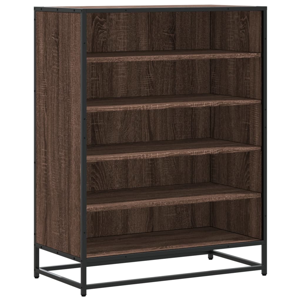 Scarpiera Rovere Marrone 75x38x97,5cm Legno Multistrato Metallo