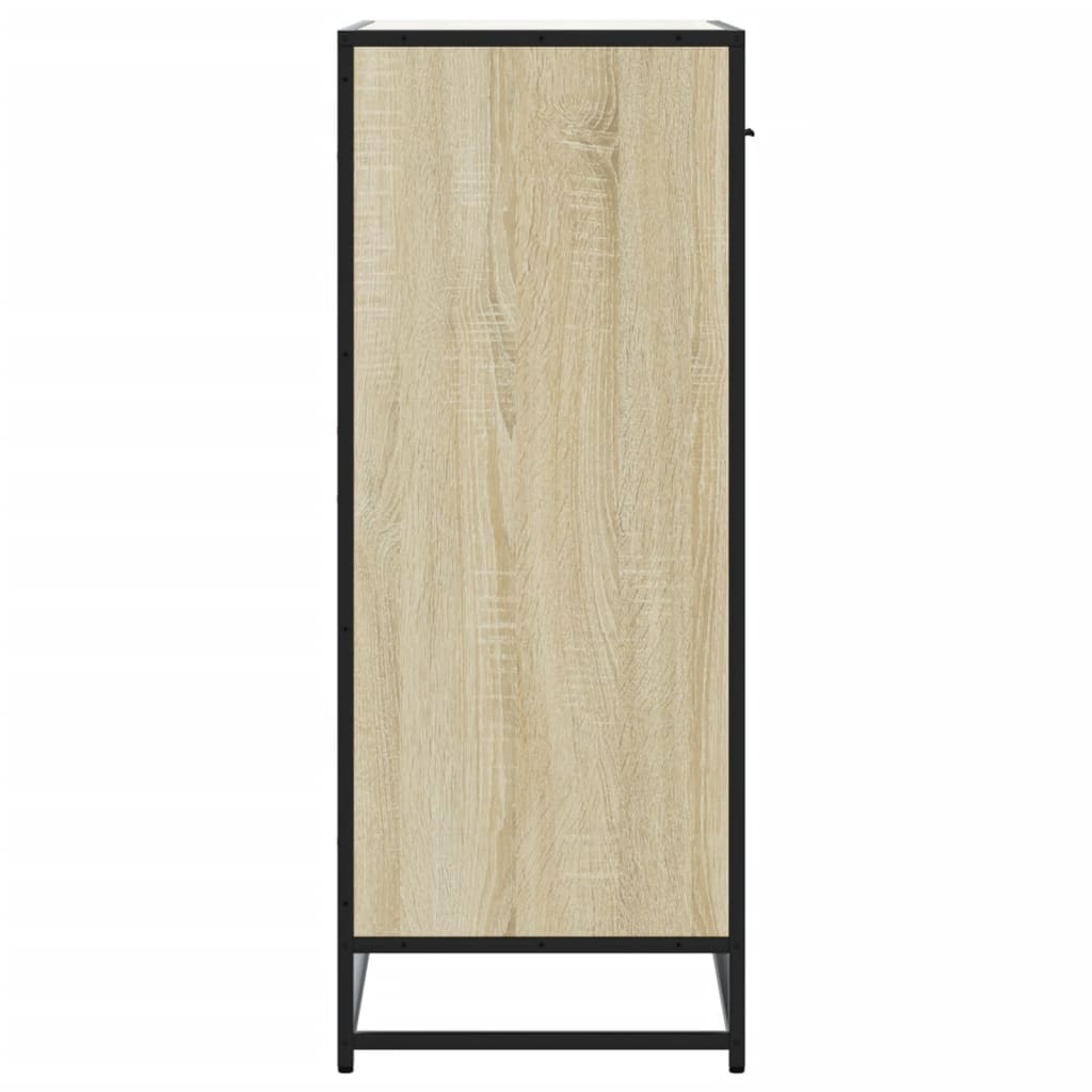 Scarpiera Rovere Sonoma 75x38x97,5 cm Legno Multistrato Metallo