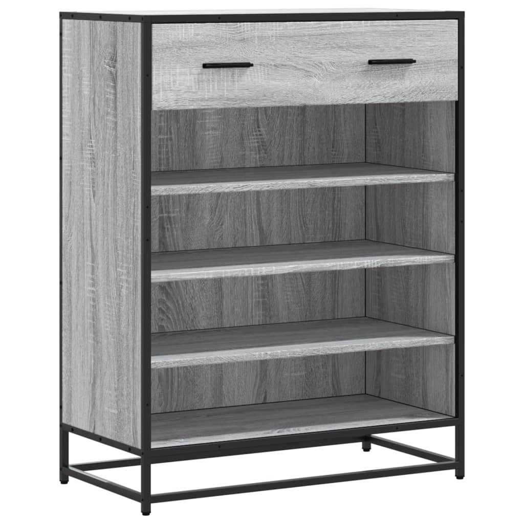 Scarpiera Grigio Sonoma 75x38x97,5 cm Legno Multistrato Metallo