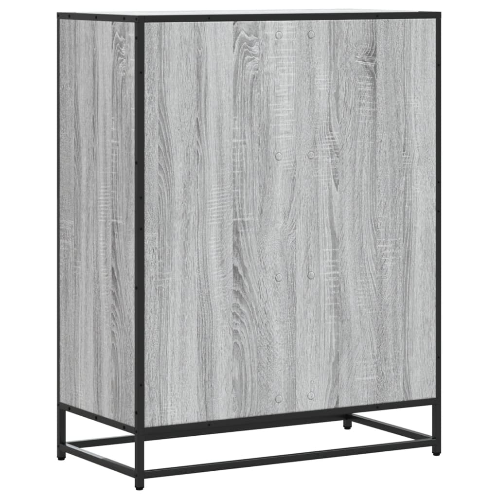 Scarpiera Grigio Sonoma 75x38x97,5 cm Legno Multistrato Metallo