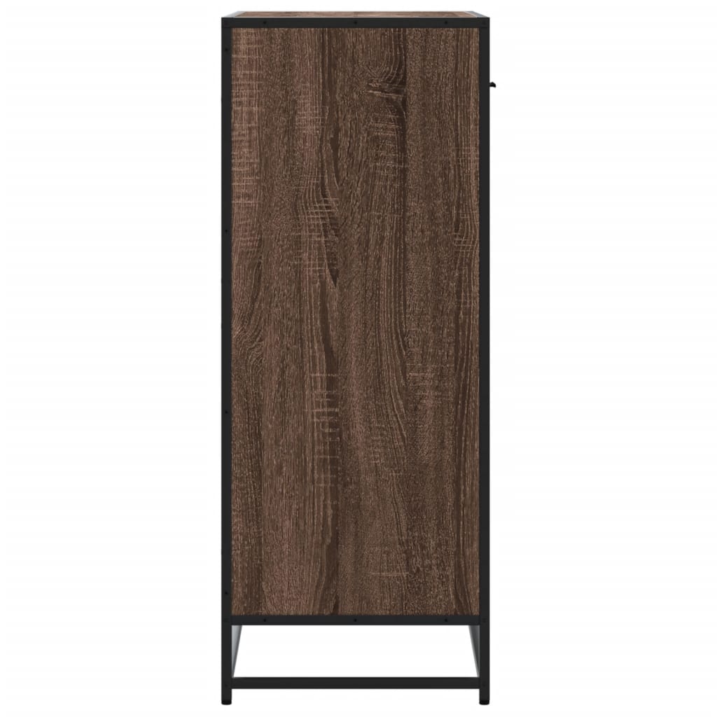 Scarpiera Rovere Marrone 75x38x97,5cm Legno Multistrato Metallo