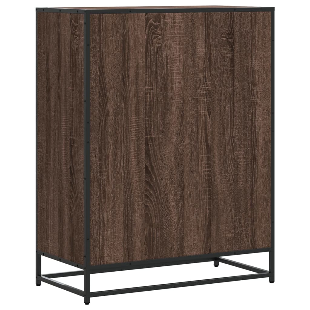 Scarpiera Rovere Marrone 75x38x97,5cm Legno Multistrato Metallo