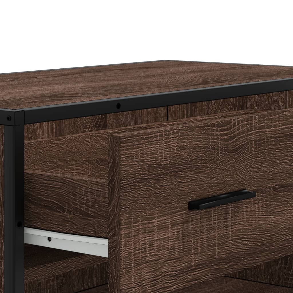 Scarpiera Rovere Marrone 75x38x97,5cm Legno Multistrato Metallo