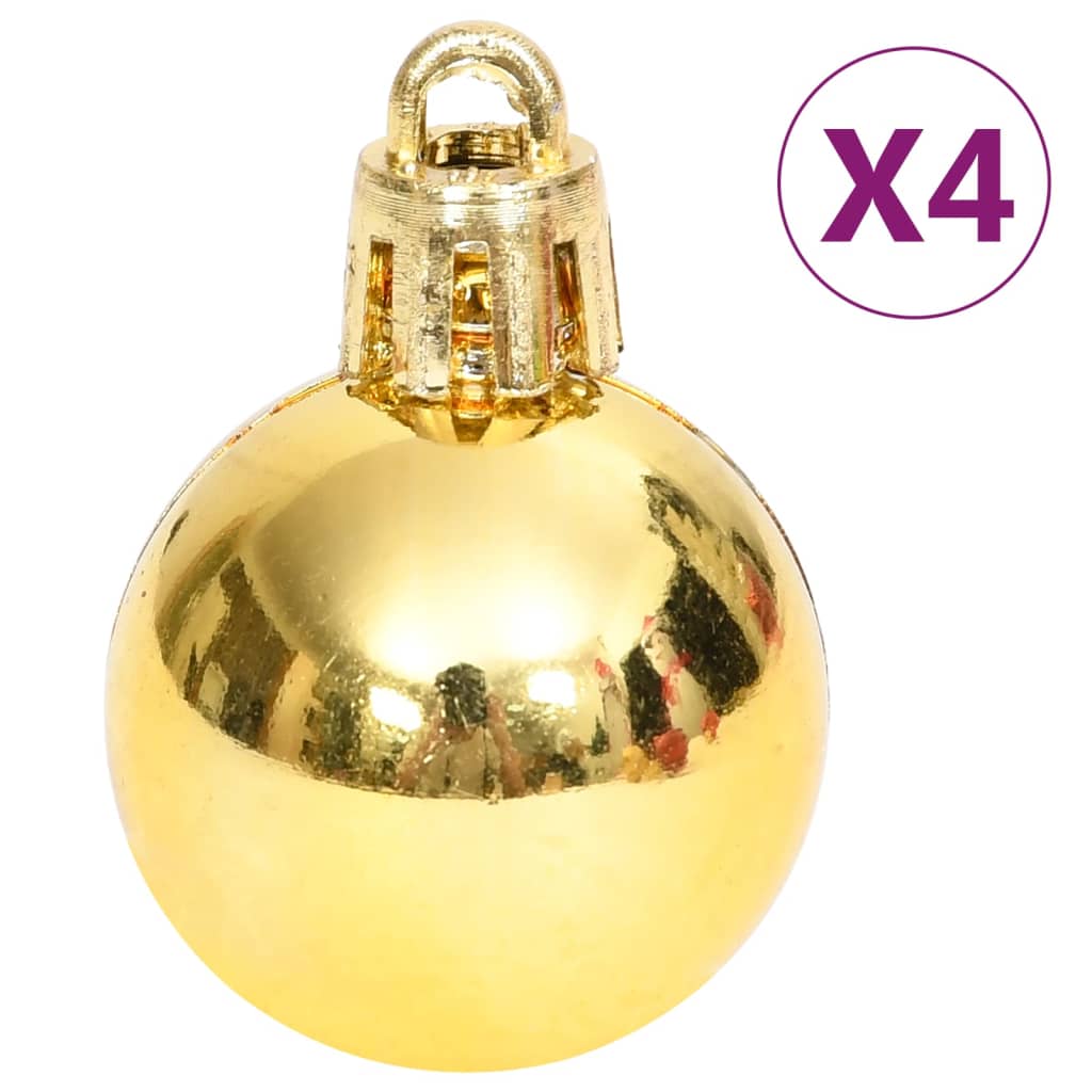 Set Addobbi di Natale 70 pz Oro e Rosso