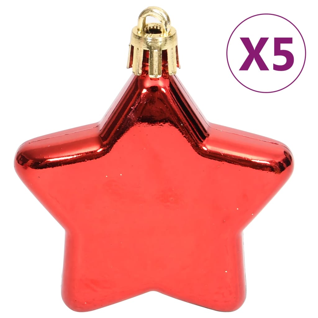 Set Addobbi di Natale 70 pz Oro e Rosso