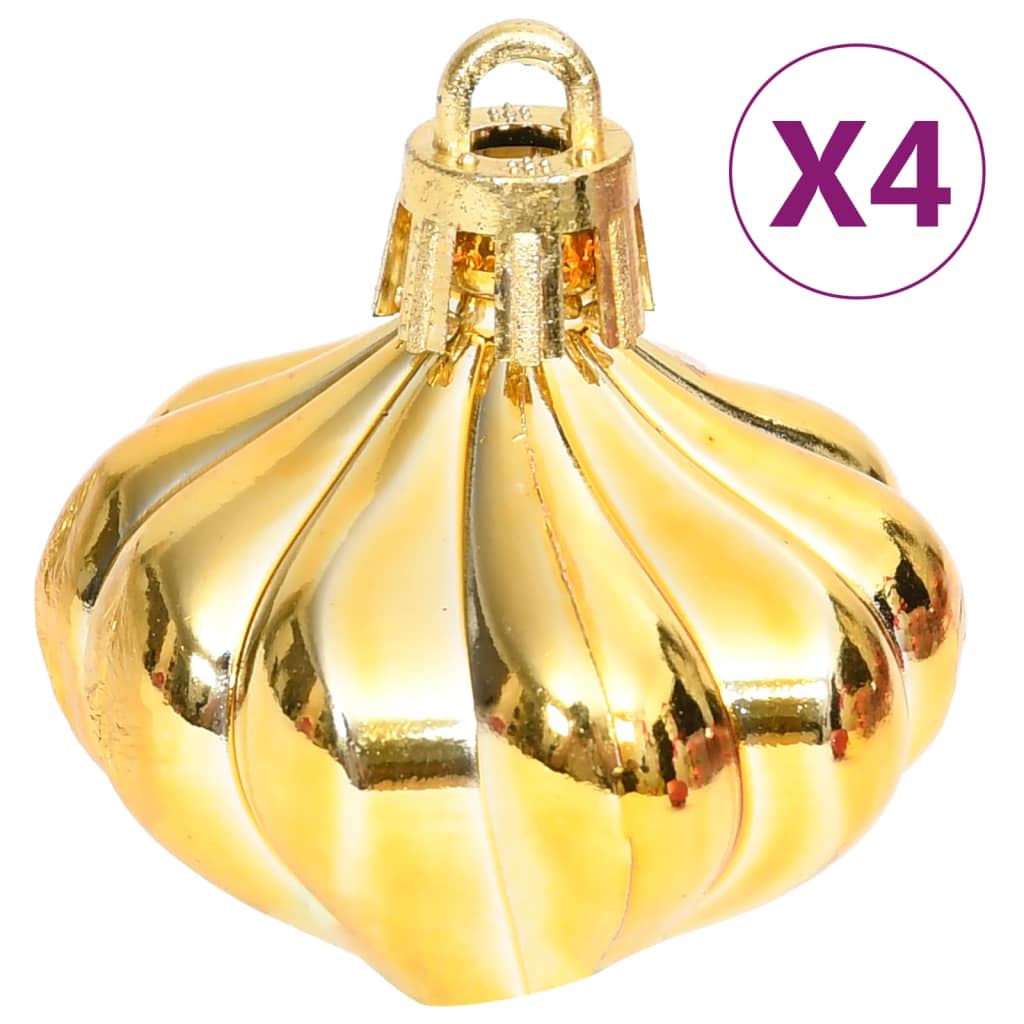 Set Addobbi di Natale 70 pz Oro e Rosso