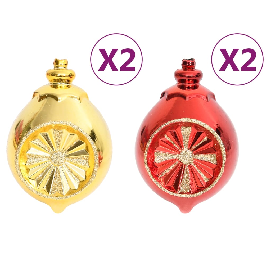 Set Addobbi di Natale 108 pz Oro e Rosso