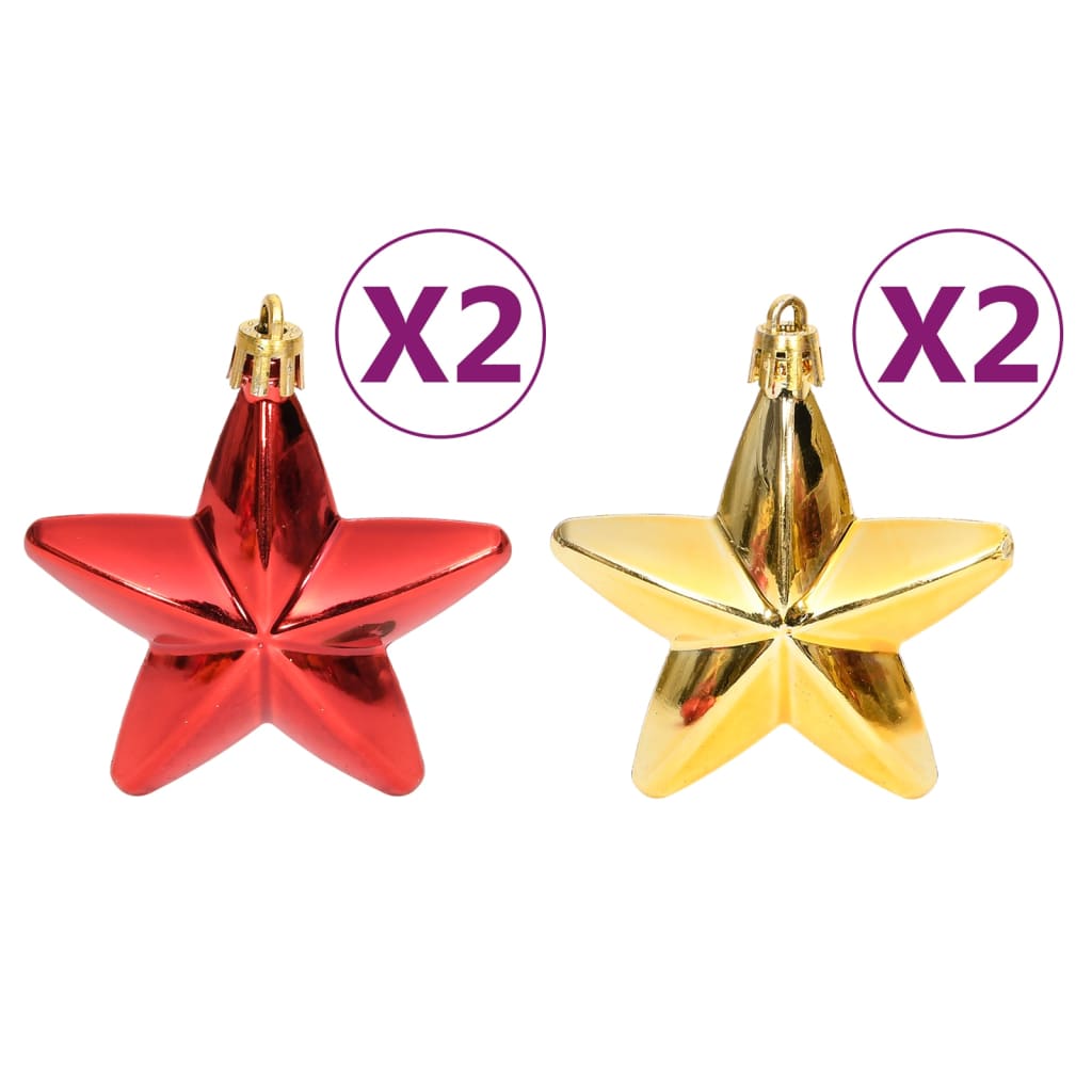 Set Addobbi di Natale 108 pz Oro e Rosso