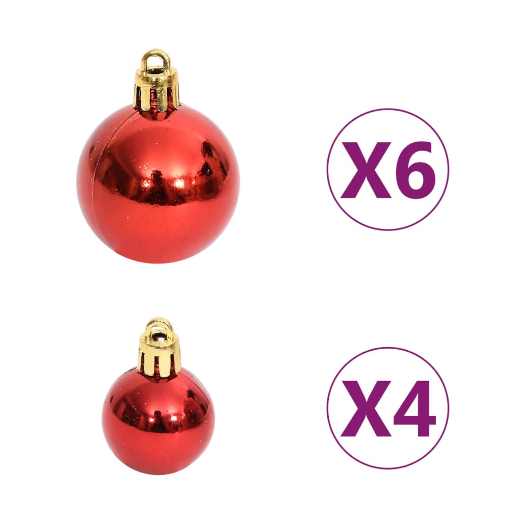 Set Addobbi di Natale 108 pz Oro e Rosso