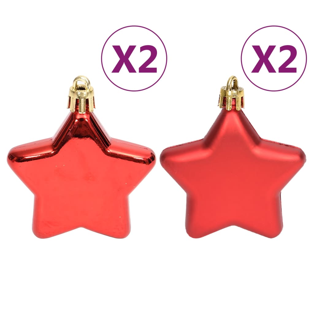 Set Addobbi di Natale 108 pz Rosso e Bianco