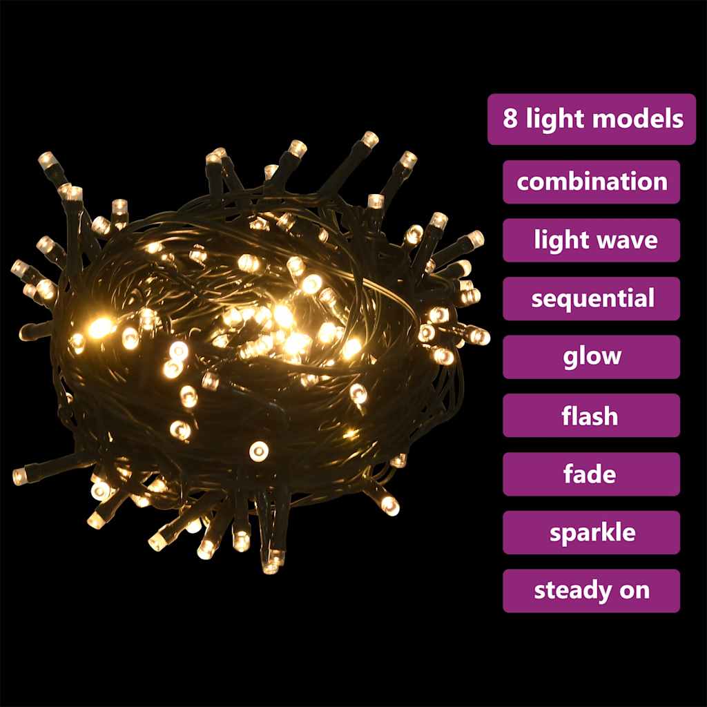 Set Natale con 60 Palline Punta e 150 Luci LED Bianco e Grigio