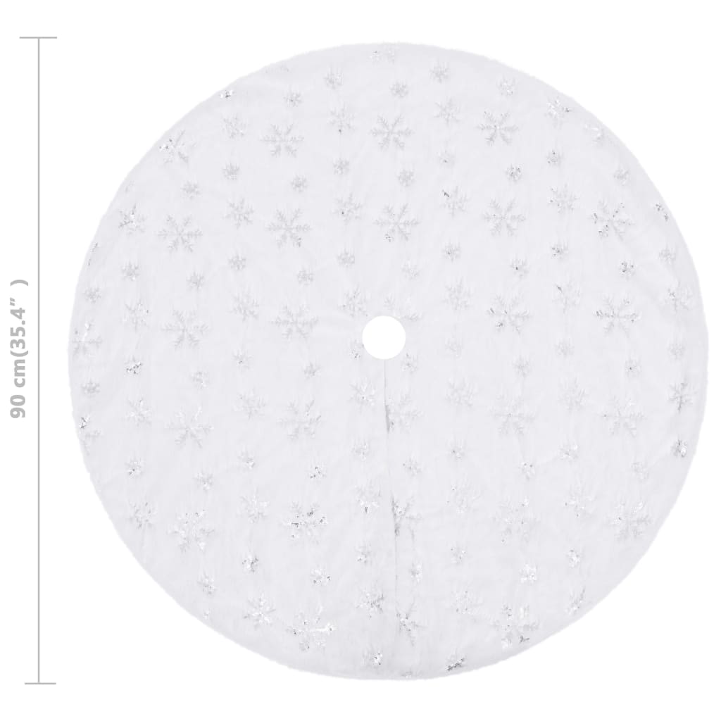 Gonna per albero di Natale di lusso bianca 90 cm in pelliccia sintetica