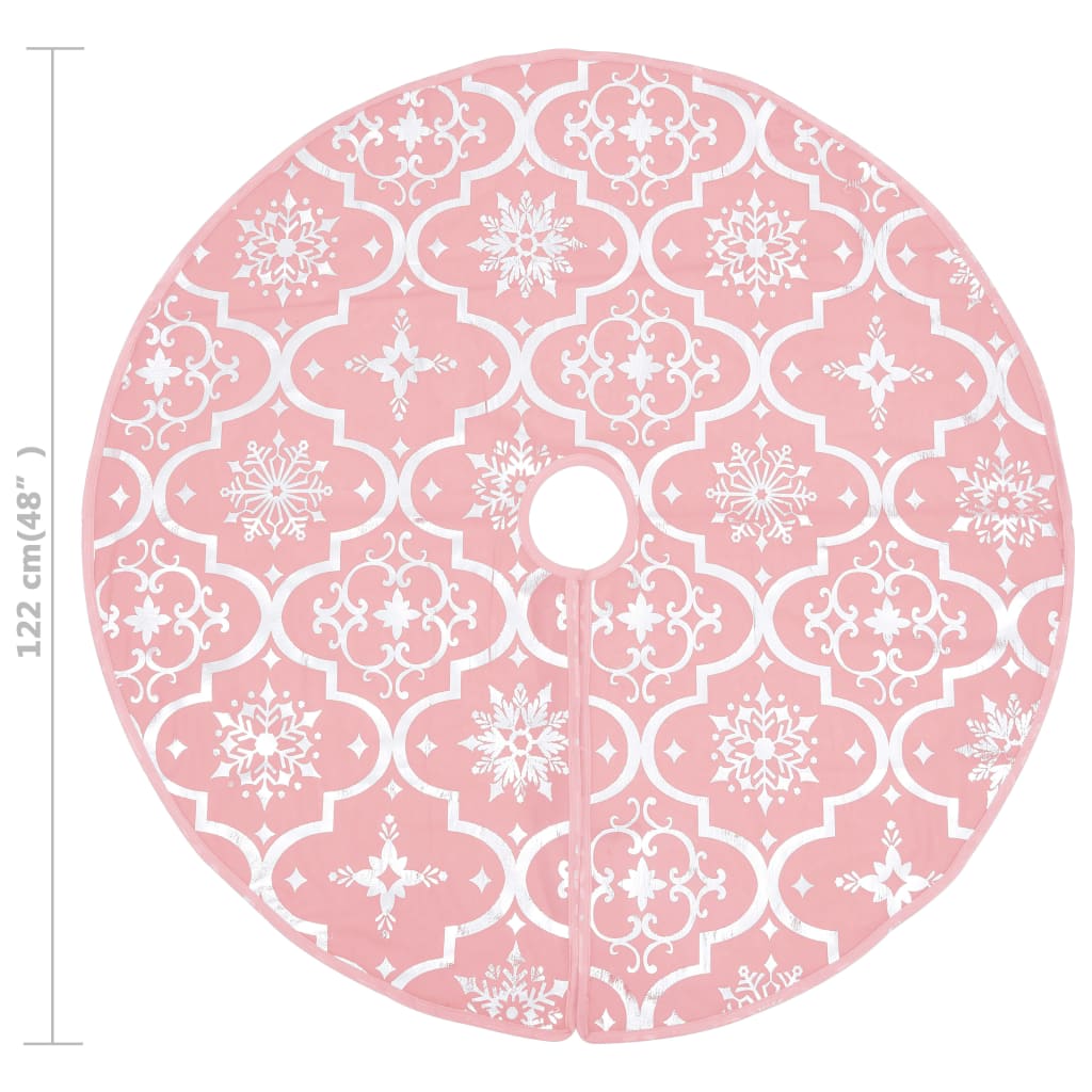 Gonna Albero Natale Raffinata con Calza Rosa Tessuto 122 cm