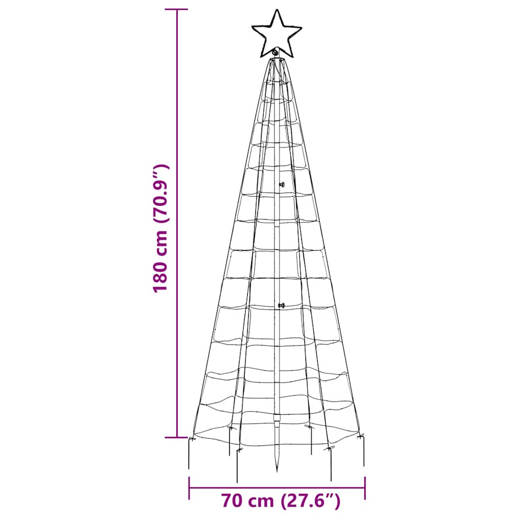Albero di Natale LED  con picchetti 220 LED Bianco Caldo 180 cm (solo AU)