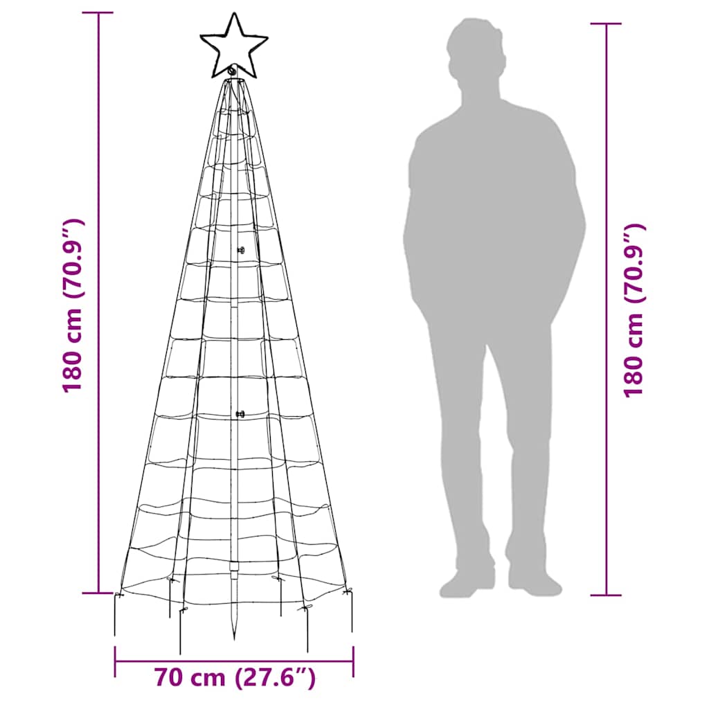 Albero di Natale LED con picchetti 220 LED Bianco Freddo 180 cm (solo AU)