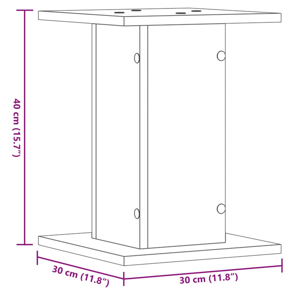 Supporti per Piante 2 pz Bianchi 30x30x40cm Legno Multistrato