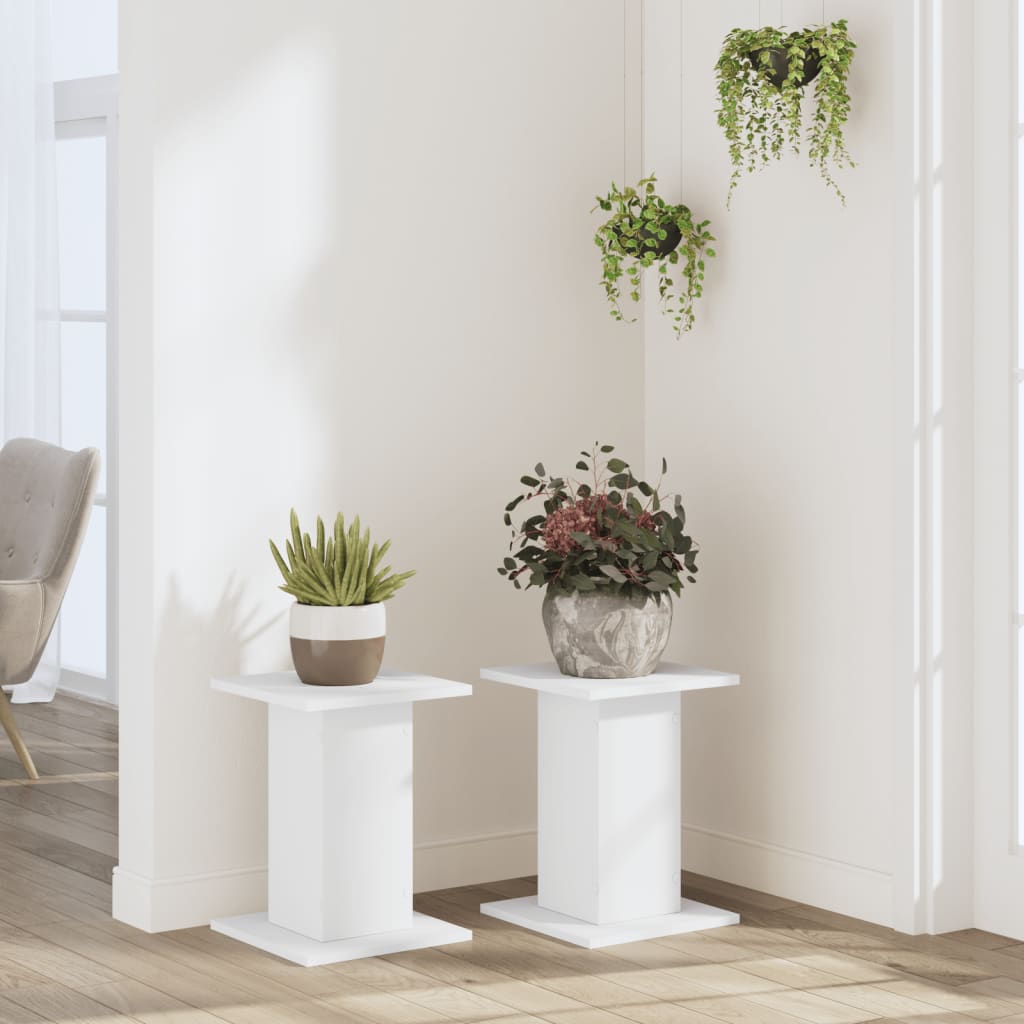 Supporti per Piante 2 pz Bianchi 30x30x40cm Legno Multistrato