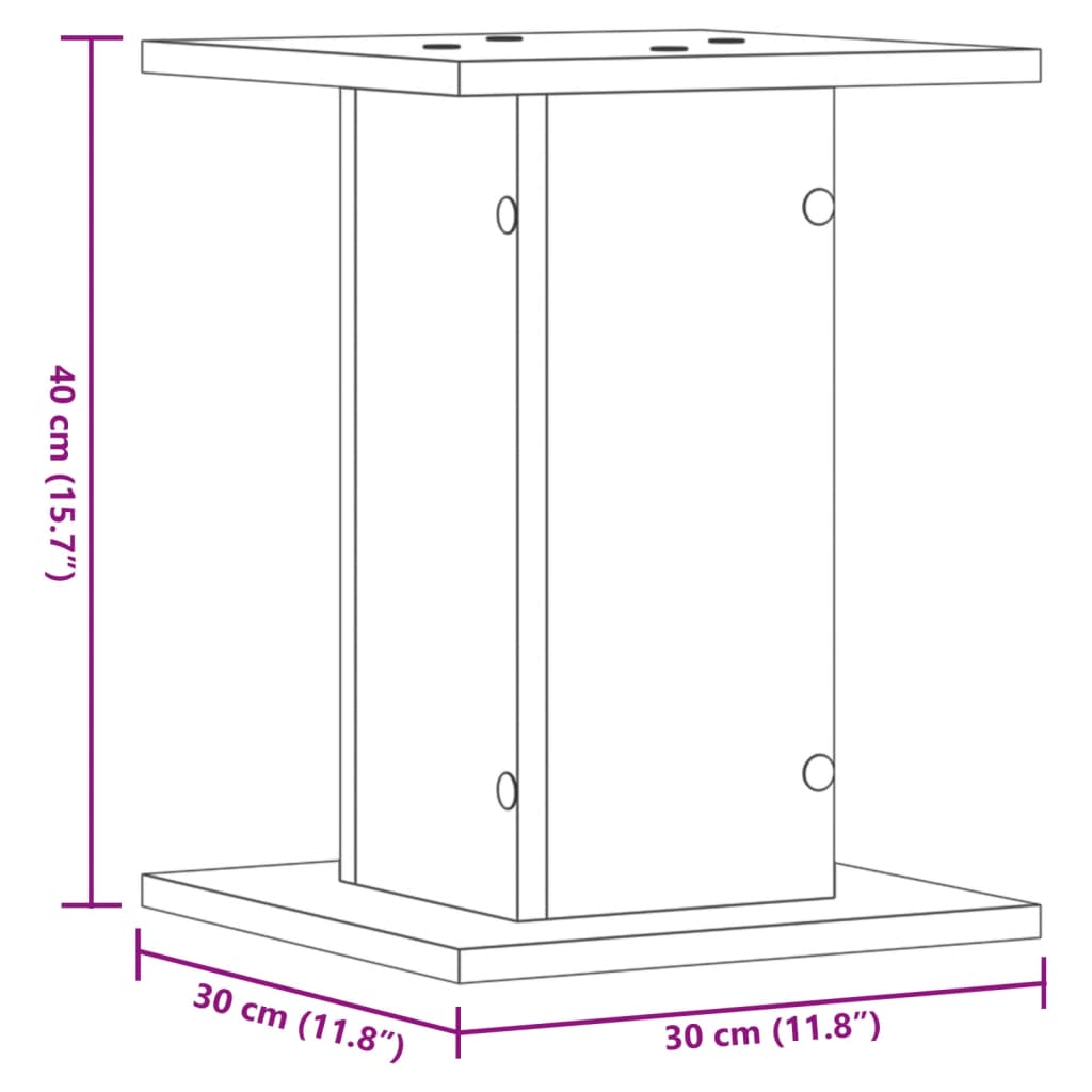 Supporti per Piante 2 pz Neri 30x30x40 cm Legno Multistrato