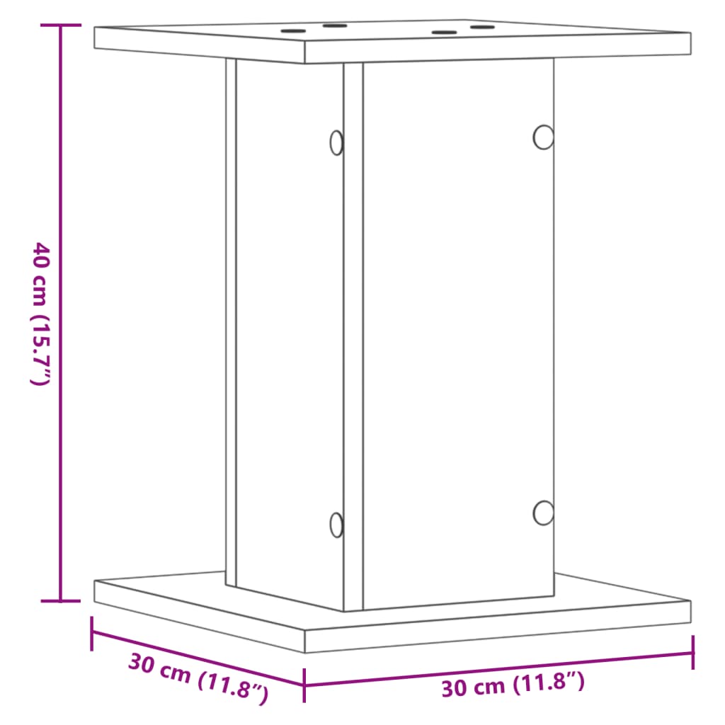 Supporti per Piante 2 pz Grigio Cemento 30x30x50 cm Truciolato