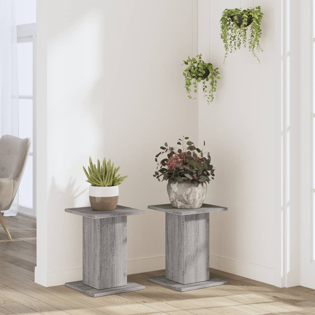Supporti per Piante 2 pz Grigio Sonoma 30x30x40cm in Truciolato