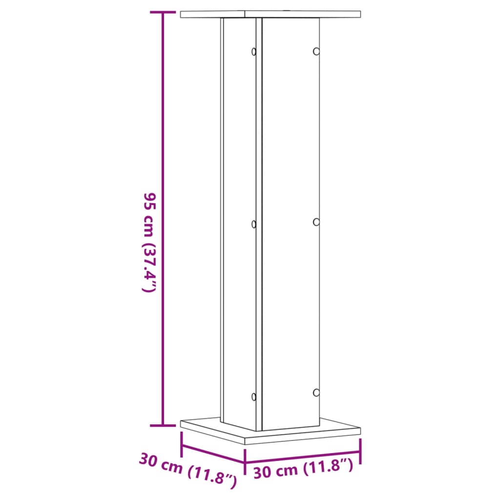 Supporti per Piante 2 pz Bianchi 30x30x95 cm Legno Multistrato