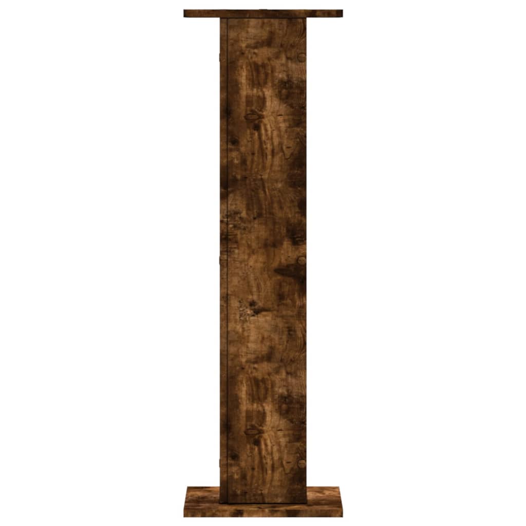 Supporti per Piante 2 pz Rovere Fumo 30x30x95 cm in Truciolato