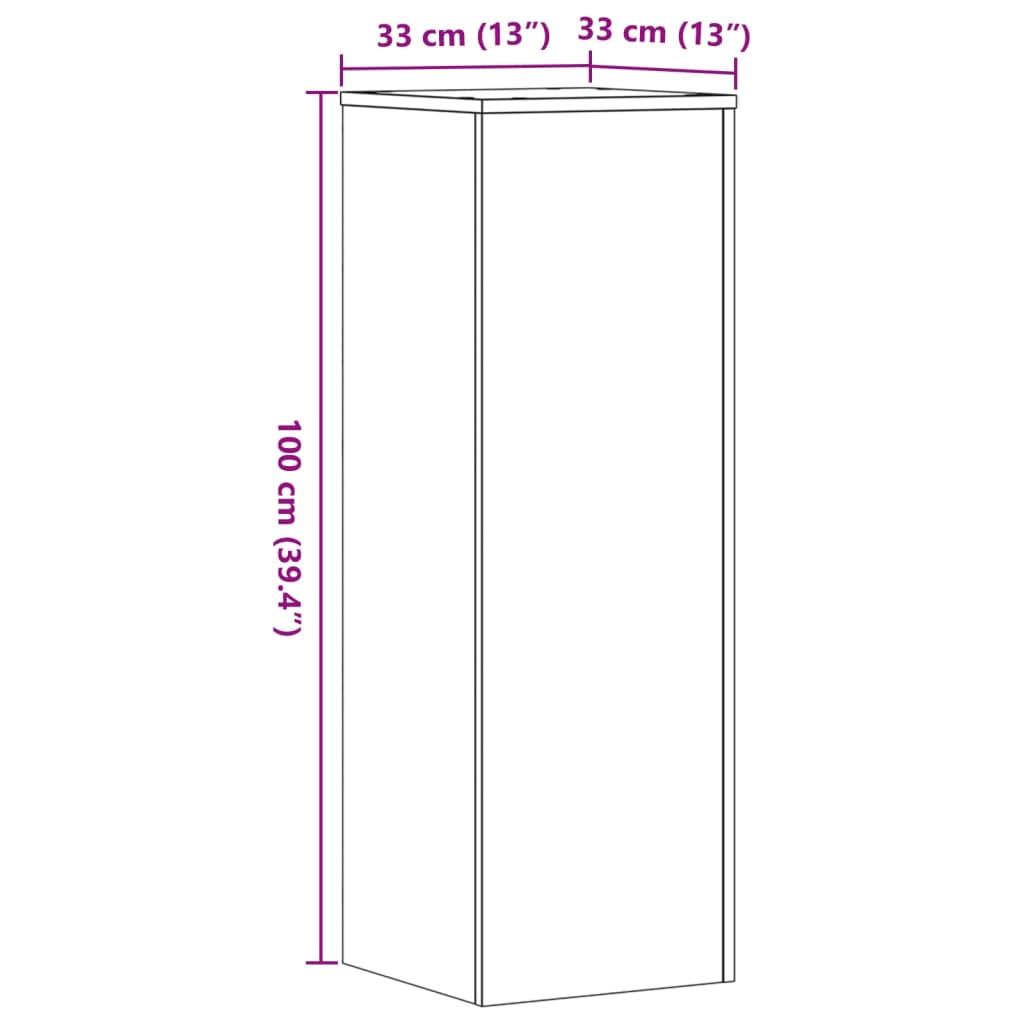 Supporti per Piante 2 pz Bianchi 33x33x100 cm Legno Multistrato