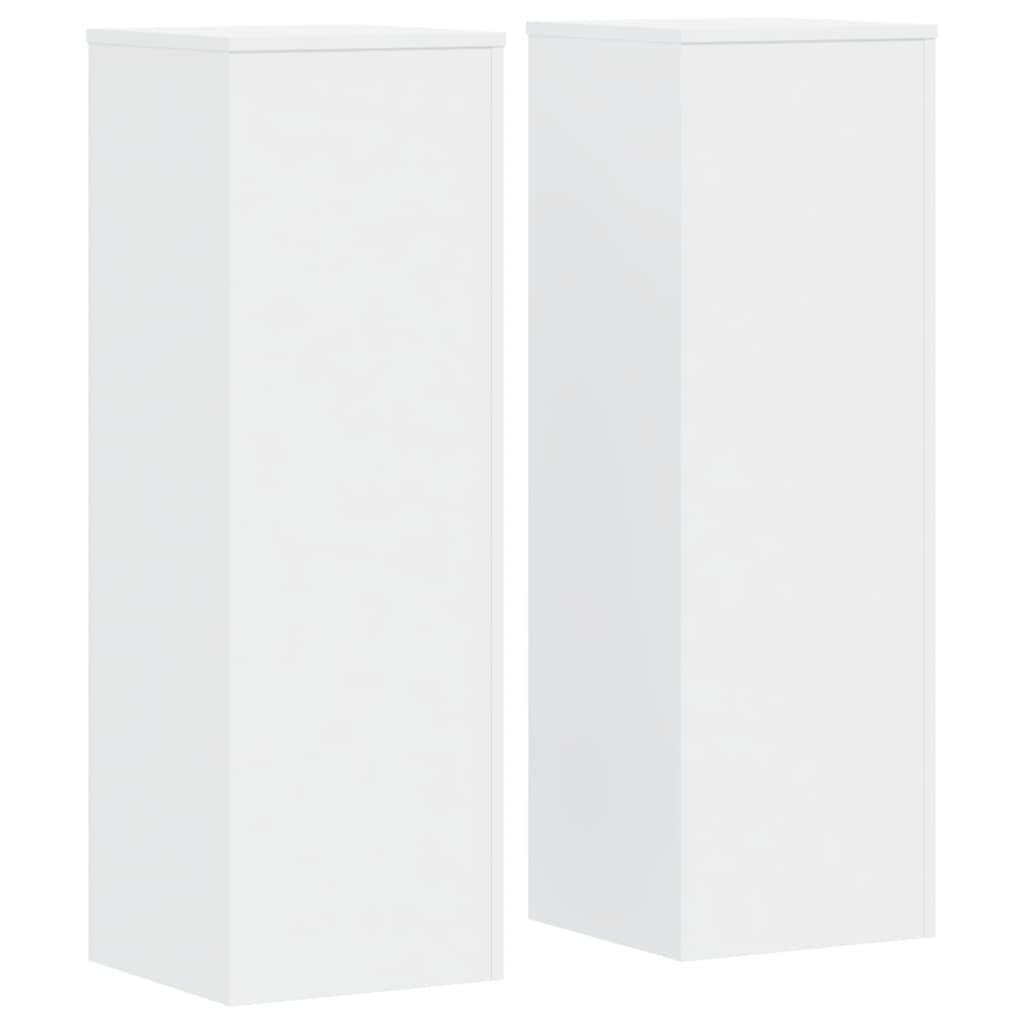 Supporti per Piante 2 pz Bianchi 33x33x100 cm Legno Multistrato