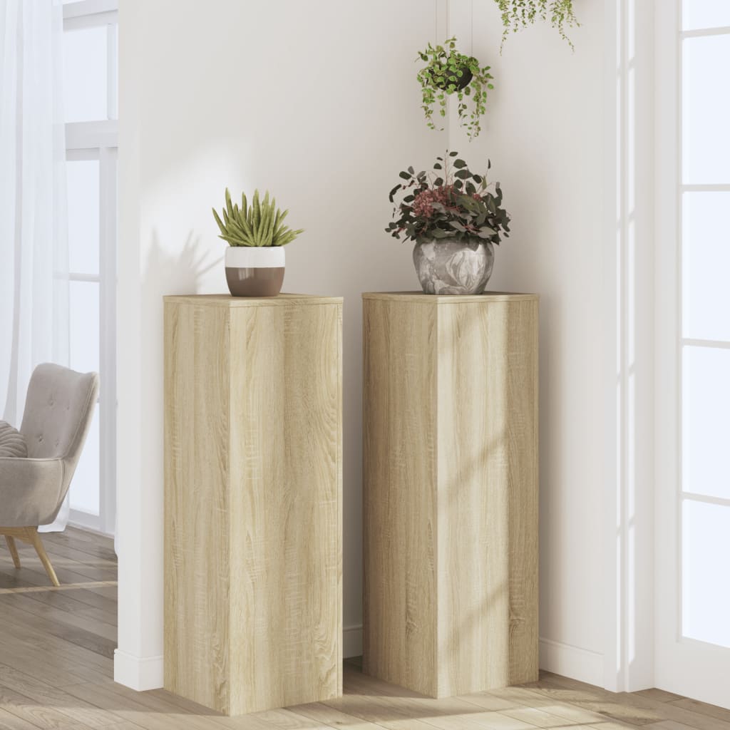 Supporti per Piante 2 pz Rovere Sonoma 33x33x100 cm Multistrato