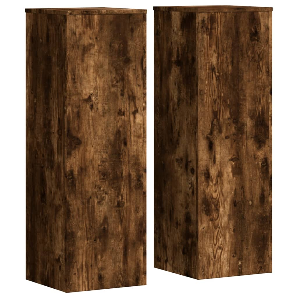 Supporti per Piante 2 pz Rovere 33x33x100 cm Legno Multistrato