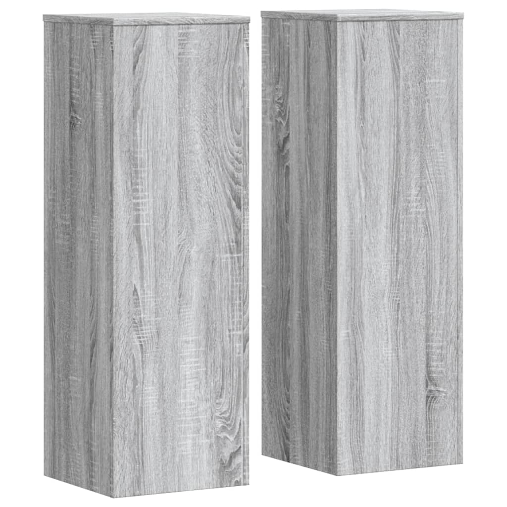 Supporti per Piante 2 pz Grigio Sonoma 33x33x100 cm Multistrato