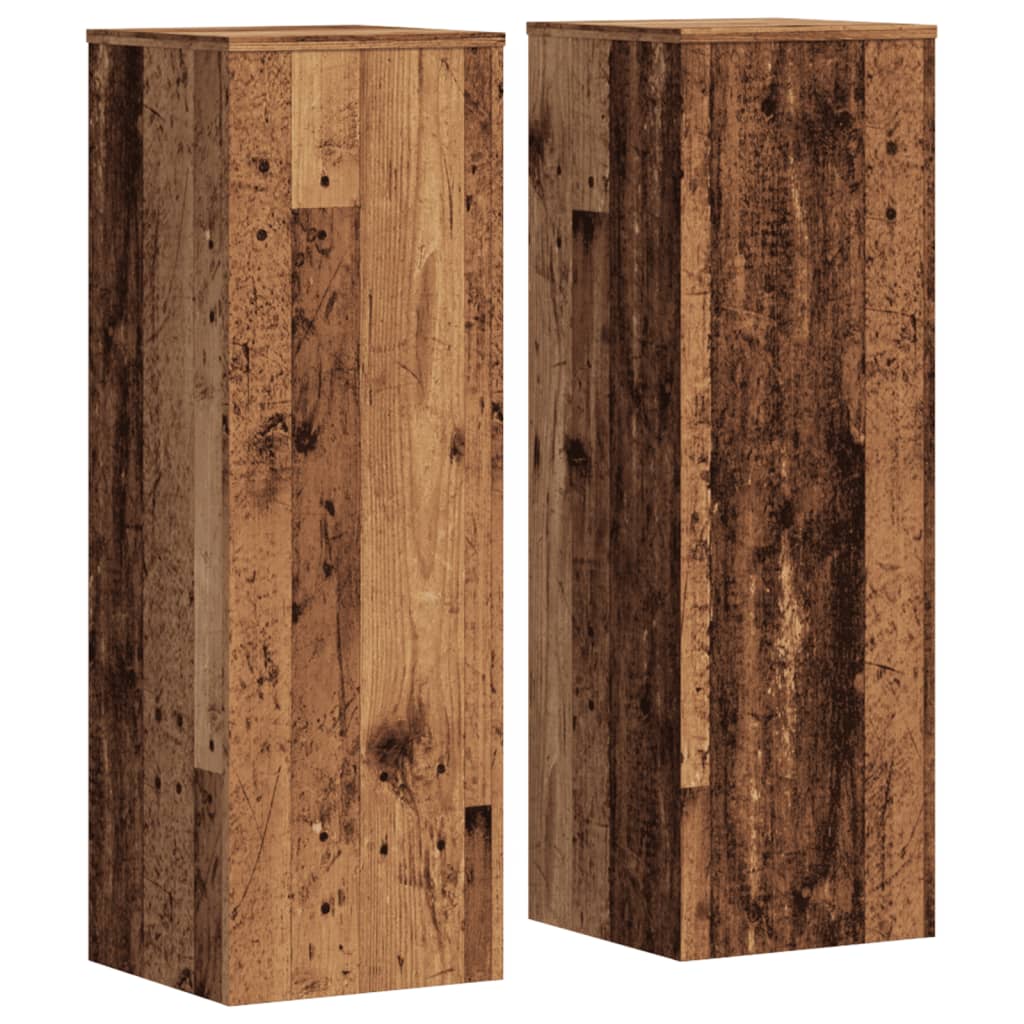 Supporti per Piante 2 pz Legno Vecchio 33x33x100 cm Multistrato