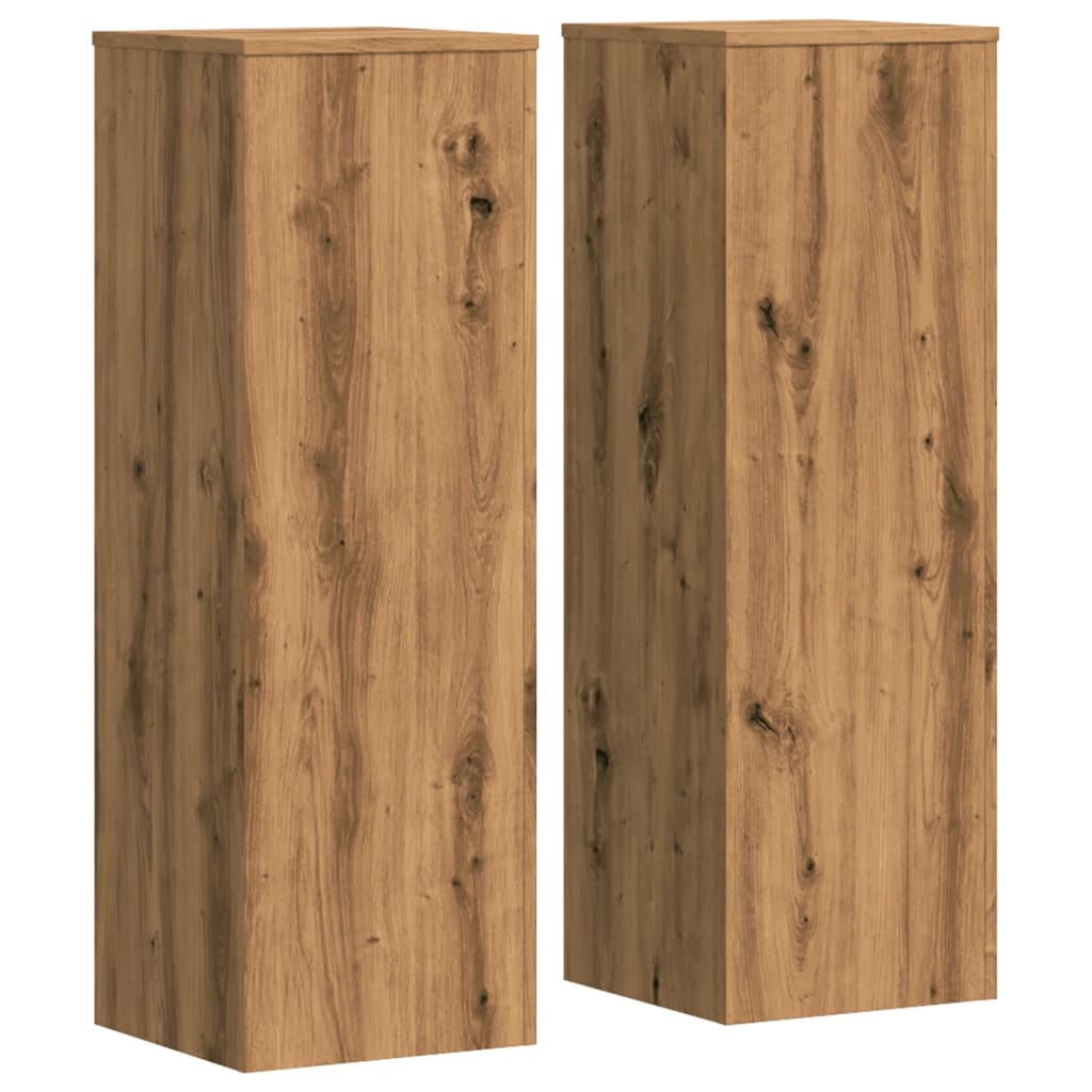 Supporti Piante 2 pz Rovere Artigianale 33x33x100cm Multistrato
