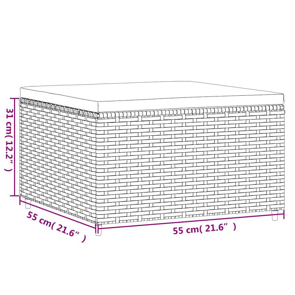 Set Divani da Giardino 5 pz con Cuscini in Polyrattan Grigio