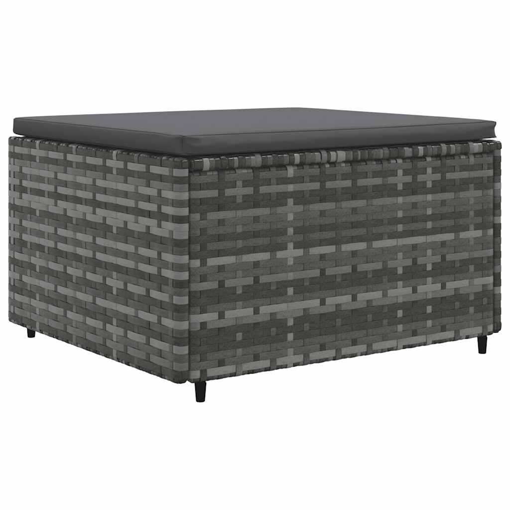 Set Divani da Giardino 5 pz con Cuscini in Polyrattan Grigio
