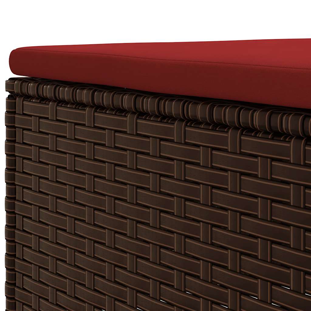 Set Mobili da Giardino 6pz con Cuscini in Polyrattan Marrone