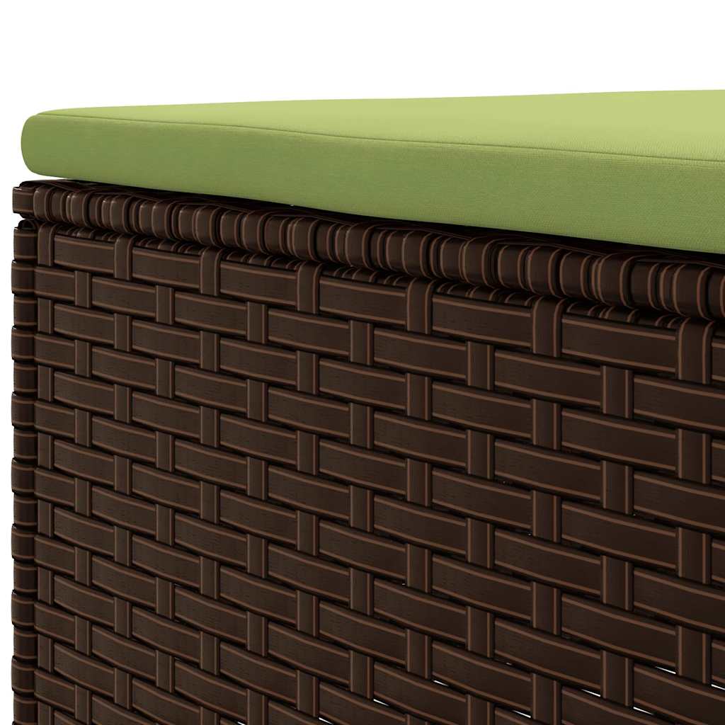Set Mobili da Giardino 6pz con Cuscini in Polyrattan Marrone