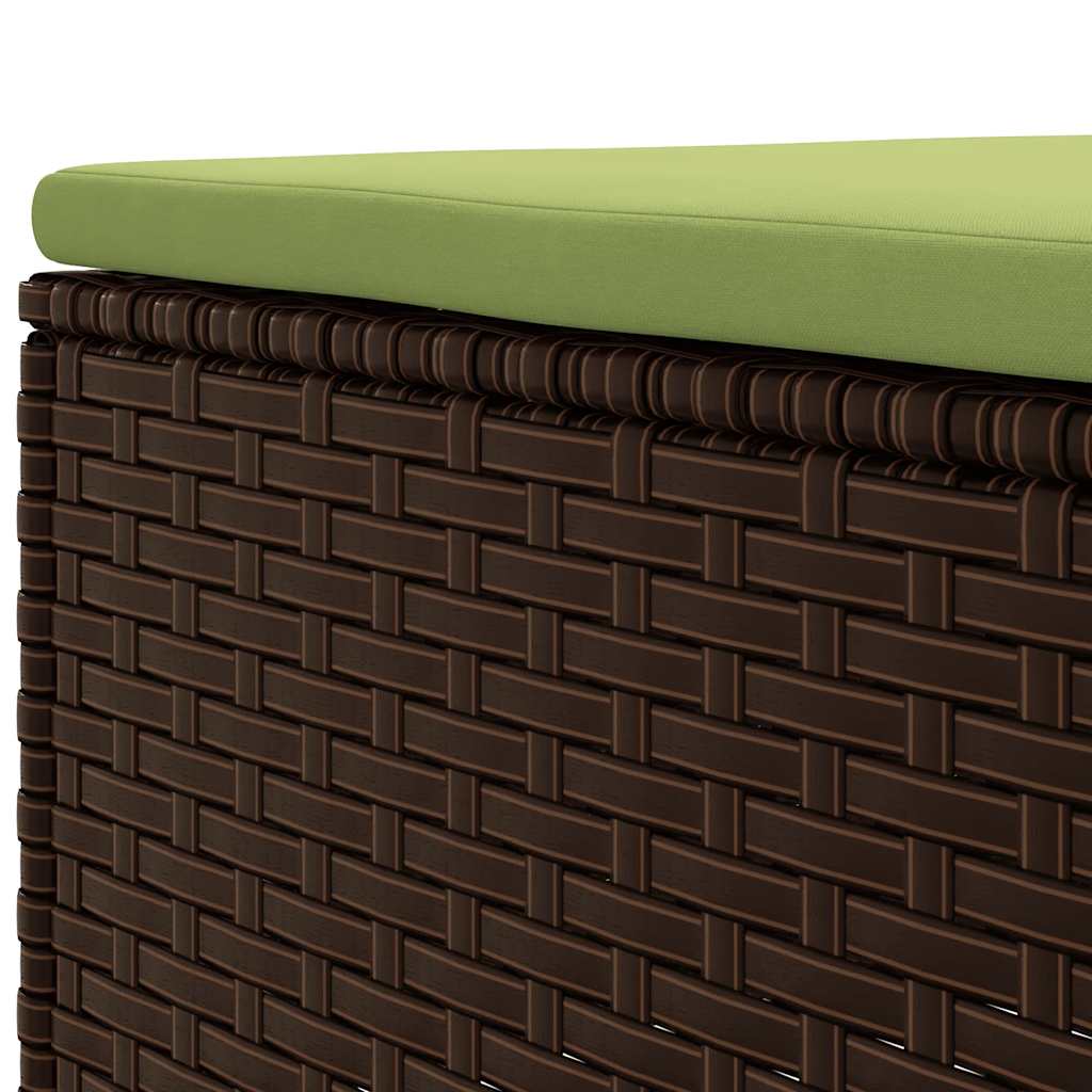 Set Mobili da Giardino 6pz con Cuscini in Polyrattan Marrone