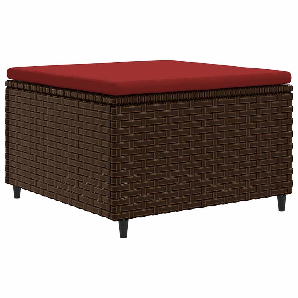 Set Divani da Giardino 7 pz con Cuscini in Polyrattan Marrone
