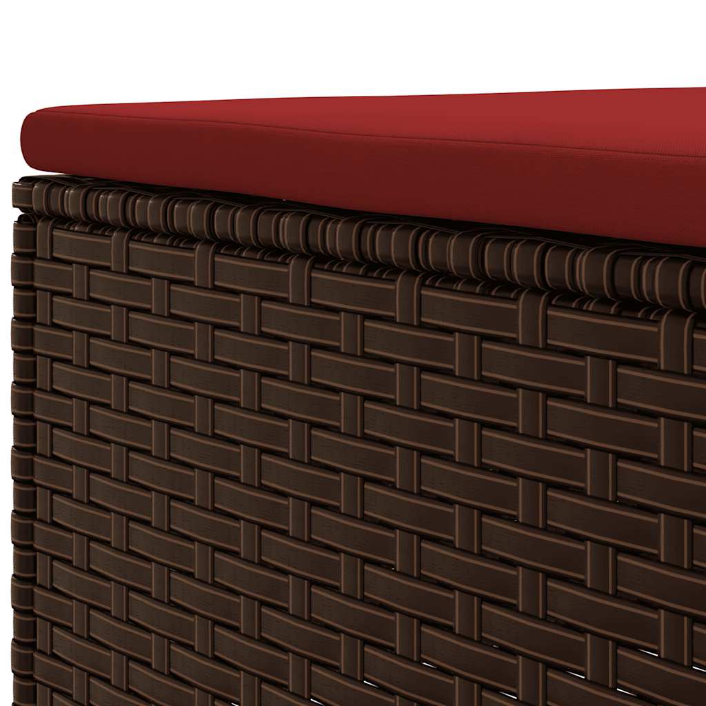 Set Divani da Giardino 7 pz con Cuscini in Polyrattan Marrone