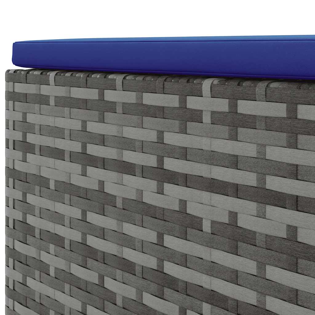 Set Divani da Giardino 7 pz con Cuscini in Polyrattan Grigio