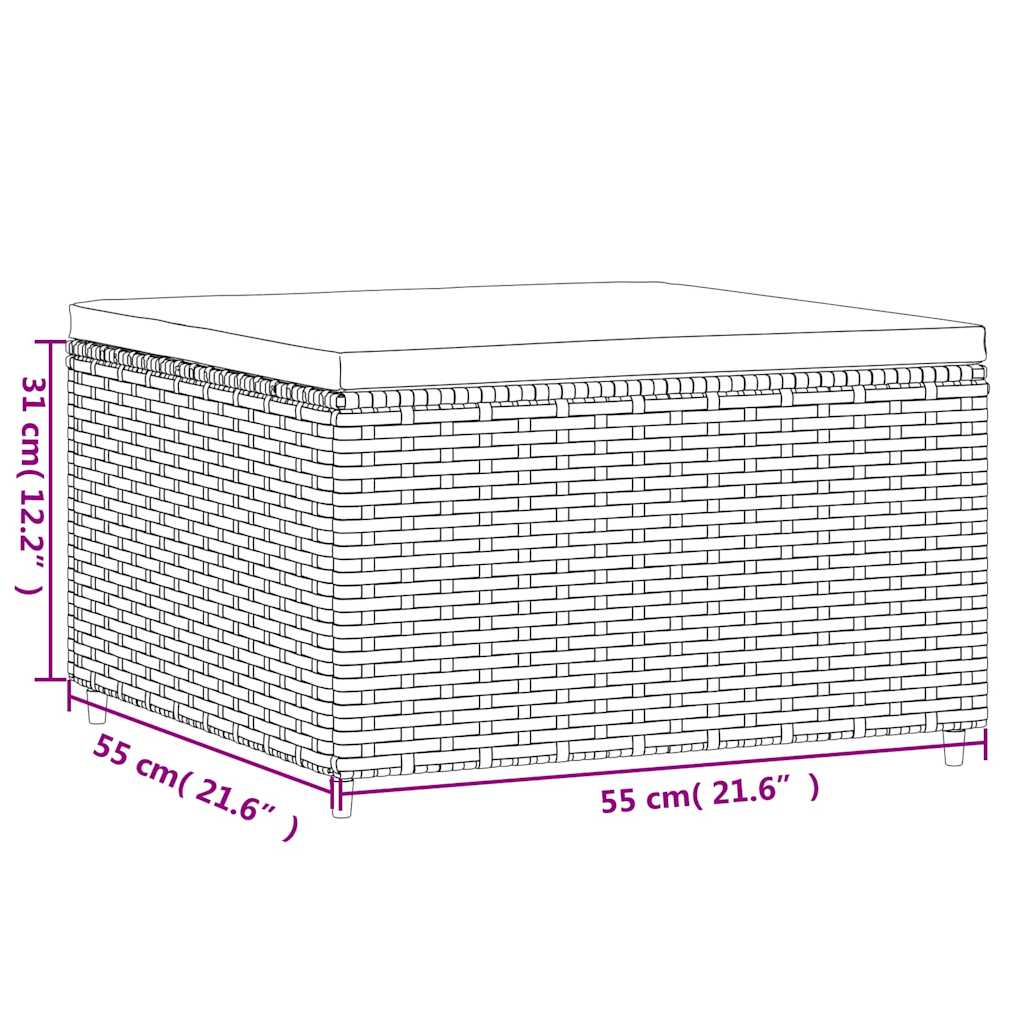 Set Divani da Giardino 6 pz con Cuscini in Polyrattan Grigio