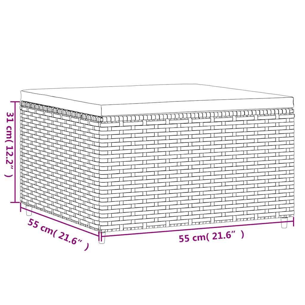 Set Mobili da Giardino 6 pz con Cuscini in Polyrattan Nero